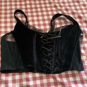 Victoria’s Secret Black Lace Corset Bra Top